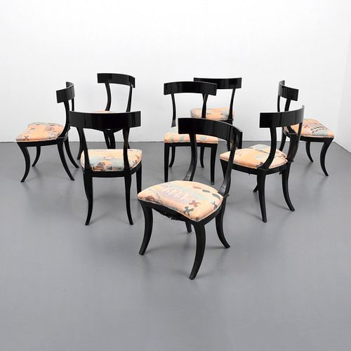 Set of 8 Klismos Dining Chairs Attributed to Tommi Parzinger