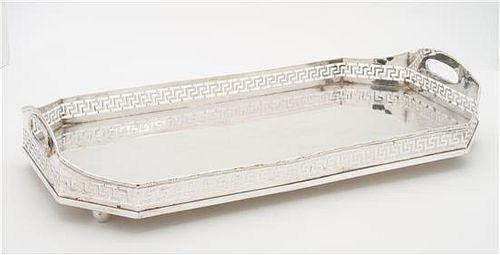 A Silver-plate Serving Tray Width 17 1/4 inches