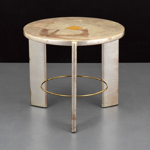 Custom Jay Spectre Gold Leaf Side Table