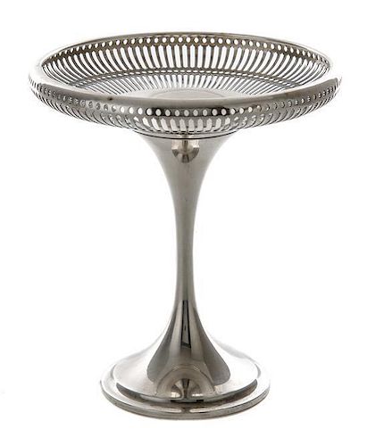 * An American Silver Compote, Gorham Mfg. Co., Providence, RI, with a reticulated edge and a spreading circular foot