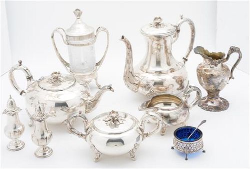 A Group of Silver-plate Table Articles, Various Makers, comprising 1 oval soup tureen and cover 1 well-and-tree platter 3 platte