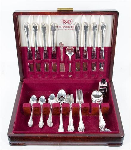 An American Silver-plate Part Flatware Service, Rogers Silver Co., Taunton, MA, 1883, comprising 8 dinner knives 8 dinner forks