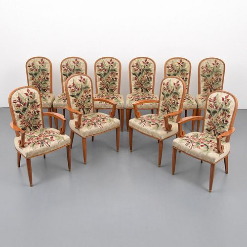 Rare Jules Leleu Dining Chairs, Set of 10