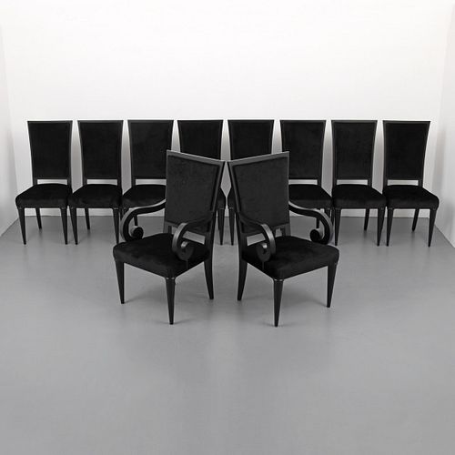 Rare Serge Roche Dining Chairs, Set of 10