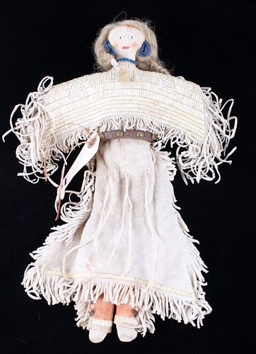 Sioux Quilled White Buffalo Hair Doll 1800's