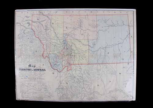 1865 Montana Territory Map by W.W. de Lacy