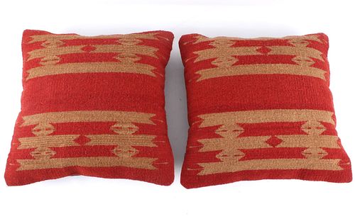 Tetro Red Churro Wool Set of Two Pillows by J.Ruiz