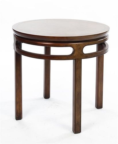 * A Chinese Style Occasional Table, Baker Height 23 3/4 x diameter 27 inches.