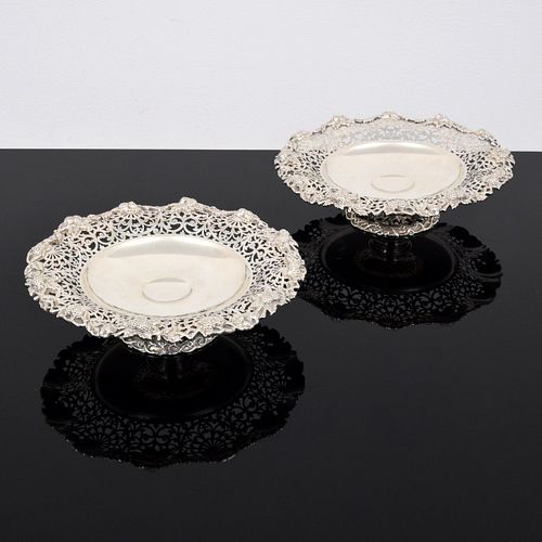 Pair of Theodore B. Starr Sterling Silver Pedestal Dishes