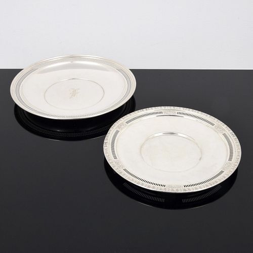 2 Sterling Silver Serving Trays, Richard Dimes & Wallace