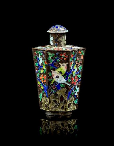 * A Cloisonne Enamel Snuff Bottle Height 3 1/8 inches.