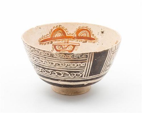 A Pre-Columbian Style Pottery Bowl Diameter 7 1/4 inches.