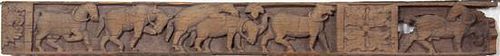* A Southeast Asian Carved Wood Frieze Length 53 1/4 inches.
