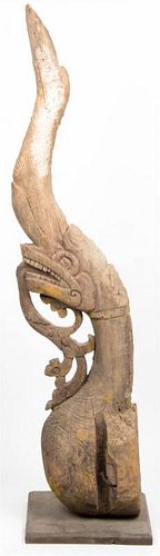 * An Indonesian Carved Architectural Fragment Height 47 1/4 inches.