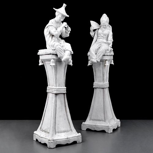Pair of Monumental Italian Chinoiserie Sculptures/Figures