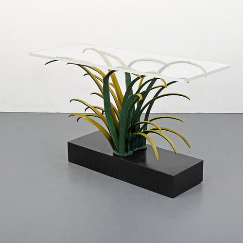 Sculptural Italian Console Table, Frond/Grass Form