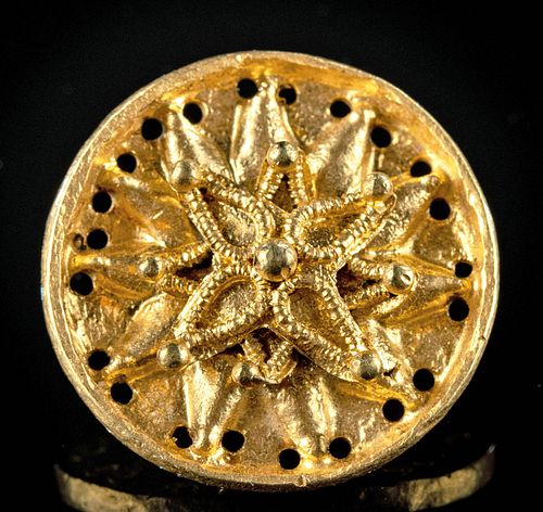 Greek Hellenistic Gold Button - Granules & Filigree