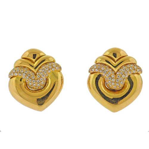Bvlgari Bulgari 18k Gold Diamond Earrings 