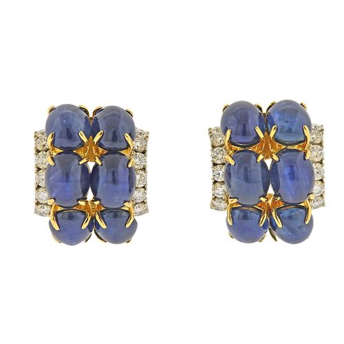 Aletto Brothers Sapphire Diamond 18k Gold Earrings 
