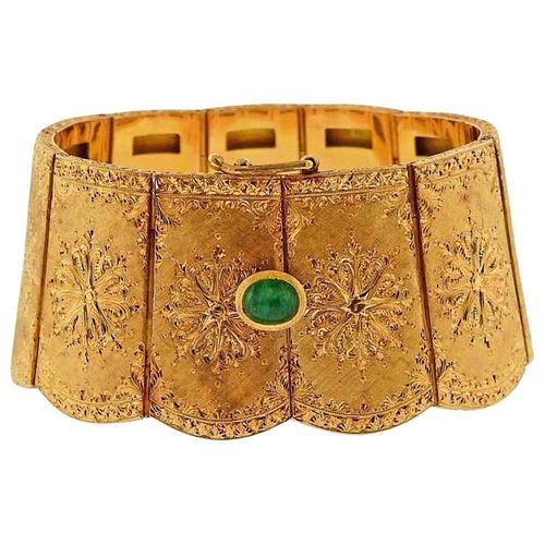 Cazzaniga 18k Gold Emerald Bracelet