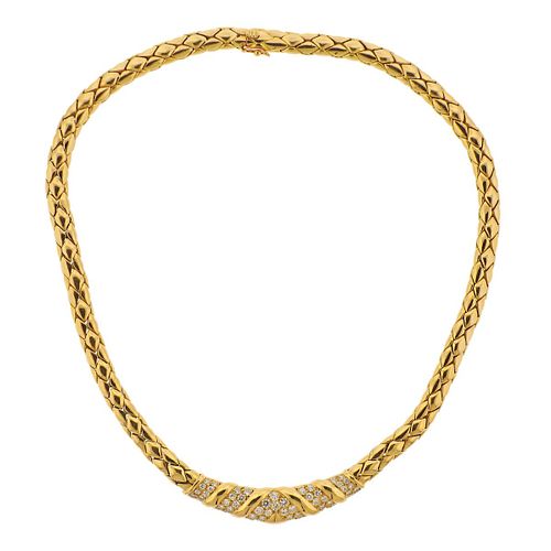 Fred Paris Diamond Gold Necklace