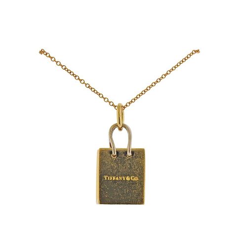 Tiffany & Co Gift Bag Charm Pendant Gold Necklace