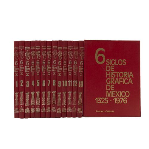 Casasola, Gustavo.  Seis Siglos de Historia Gráfica de México 1325 - 1976.  México: Ediciones Gustavo Casasola, 1978. Pzs: 14.