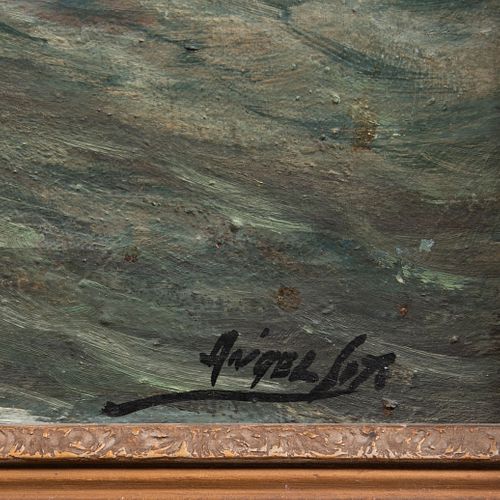 Ángel Soto. Marina. Firmado. Óleo sobre tela. Enmarcado. 62 x 79 cm
