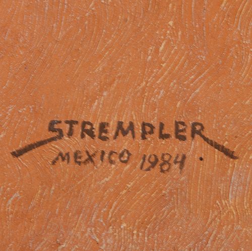 Luis Strempler.  As de oros. Firmado y fechado 1984. Acrílico sobre fibra de vidrio en alto relieve. 89 x 74 cm.