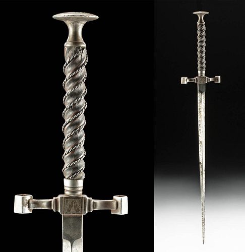 Impressive 17th C. German Iron Dagger
