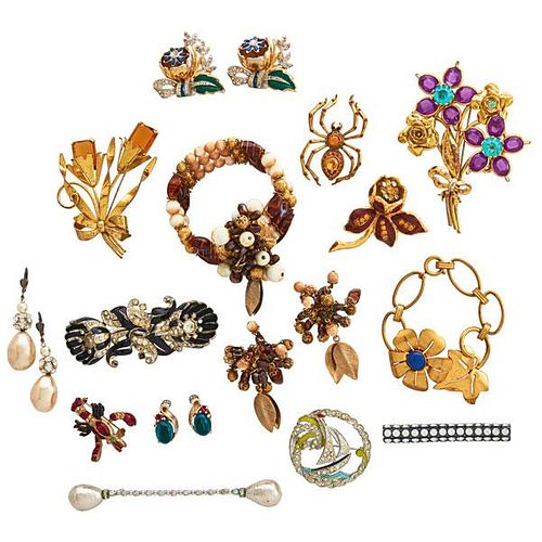 COLLECTION OF WHIMSICAL COSTUME JEWELRY