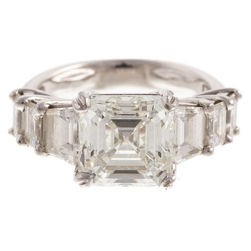A 3.50 ct Asscher Cut Diamond Ring in Platinum