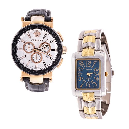 A Pair of Men's Watches Including Versace