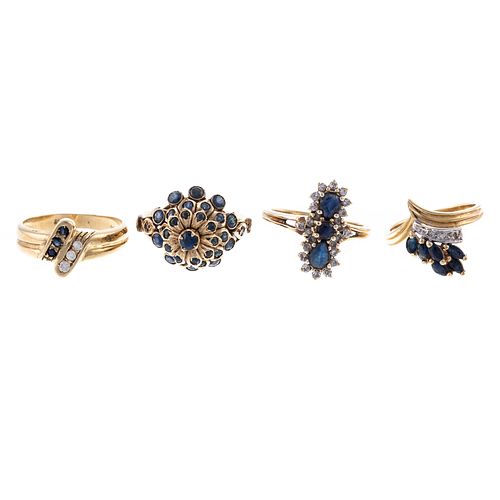 A Collection of Sapphire & Diamond Rings in 14K