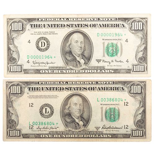 A Pair of Nice $100 FRN Star Notes