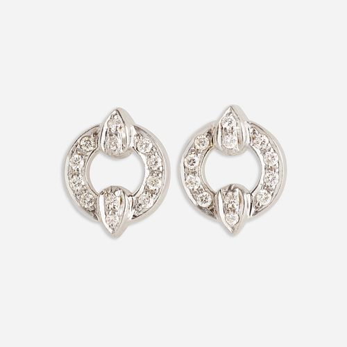 Cartier, White gold diamond earrings