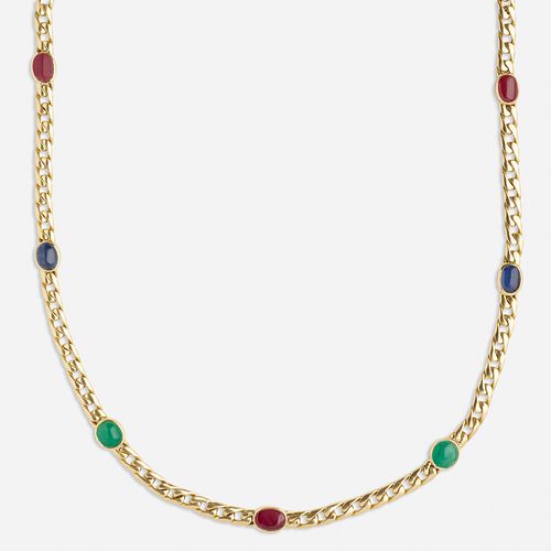 Gold and gem-set necklace