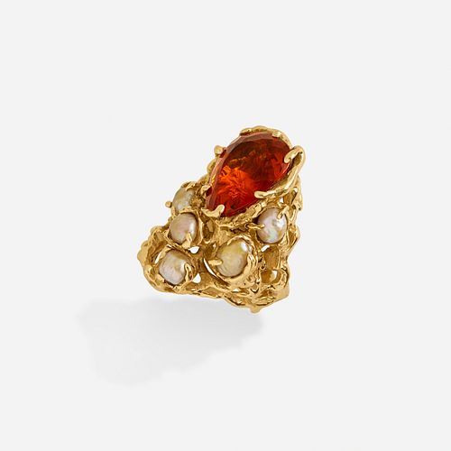Arthur King, Citrine and freshwater pearl ring