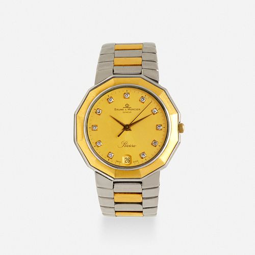 Baume & Mercier, 'Riviera' two-tone diamond wristwatch, Ref. 5131.03