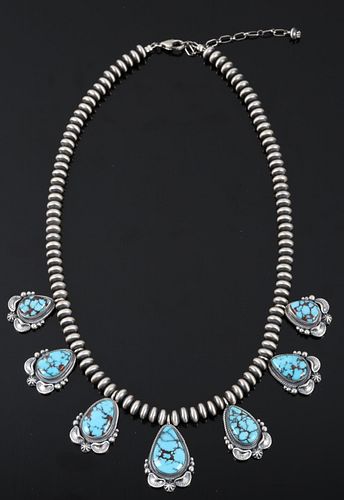 Navajo Egyptian Turquoise & Sterling Necklace
