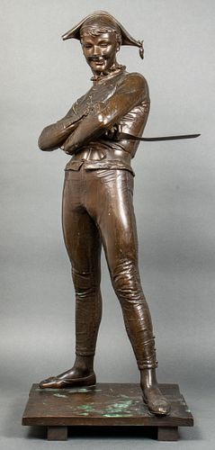 Rene de Saint-Marceaux Harlequin Bronze Sculpture