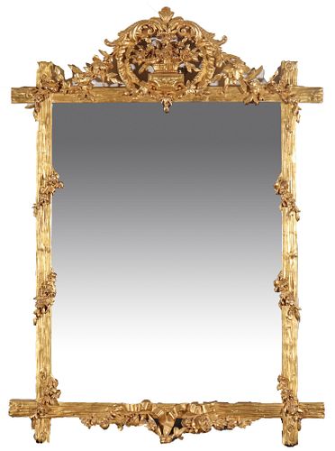 Large Venetian Rococo Style Giltwood Wall Mirror