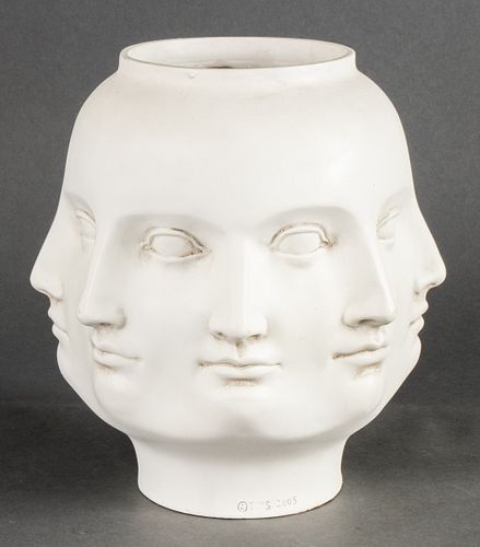 TMS Fornasetti Style "Perpetual Face" Vase