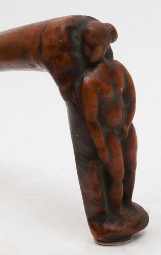 Folk Art Carved Wood Erotic Nude Walking Cane