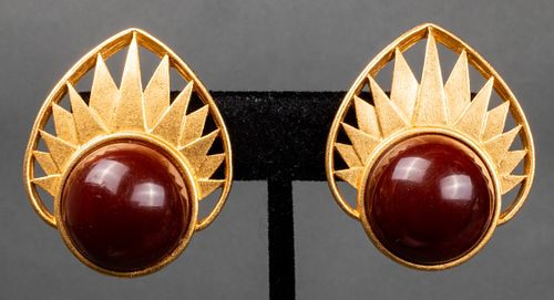 Yves Saint Laurent Gold-Tone Sunburst Earrings