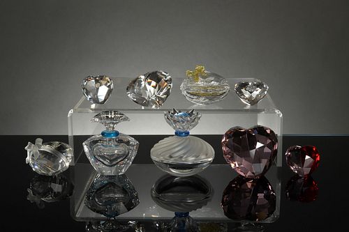 Swarovski, 9 Boxed Jewel Boxes, Perfumes, Hearts