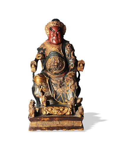Wooden Statue of Guan Gong, Qing Dynasty