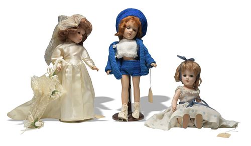 Mary Hoyer, 3 Dolls, Compo and Plastic