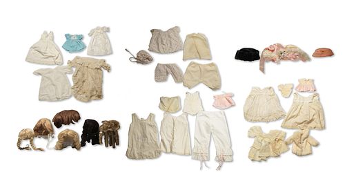 Lot of Dolls Clothes and Wigs