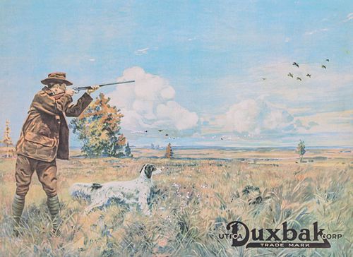 Original Utica Duxbak Tin Advertising Sign c1950s